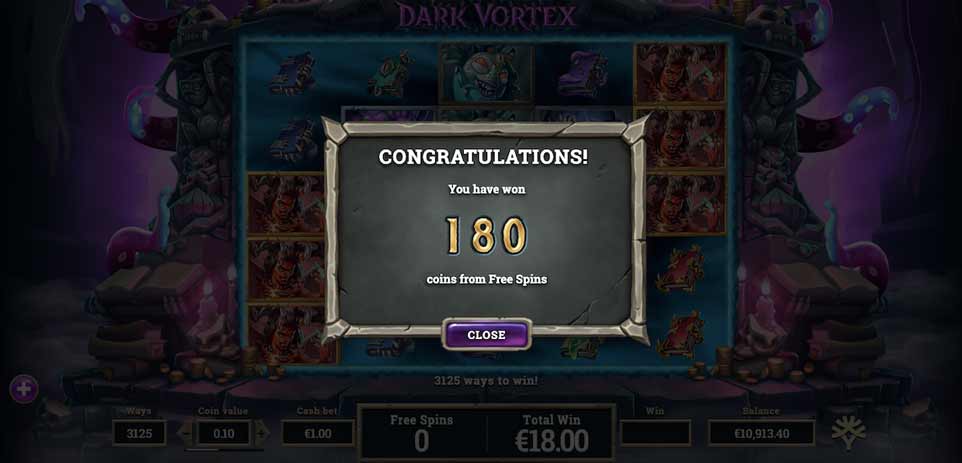 Dark Vortex Bonus Win
