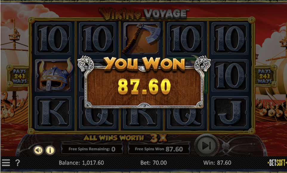 Viking Voyage Bonus Win